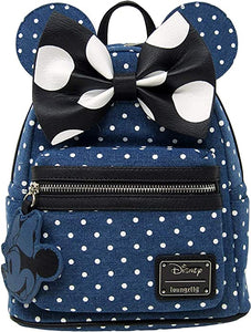 Minnie Mouse Denim Polka Dot Mini Backpack